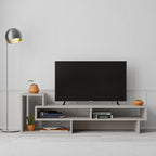 Decortieliving - Tetra Modern TV Stand Multimedia Centre TV Unit With Shelves 136.5cm