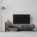 Decortieliving - Tetra Modern TV Stand Multimedia Centre TV Unit With Shelves 136.5cm