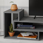 Decortieliving - Tetra Modern TV Stand Multimedia Centre TV Unit With Shelves 136.5cm