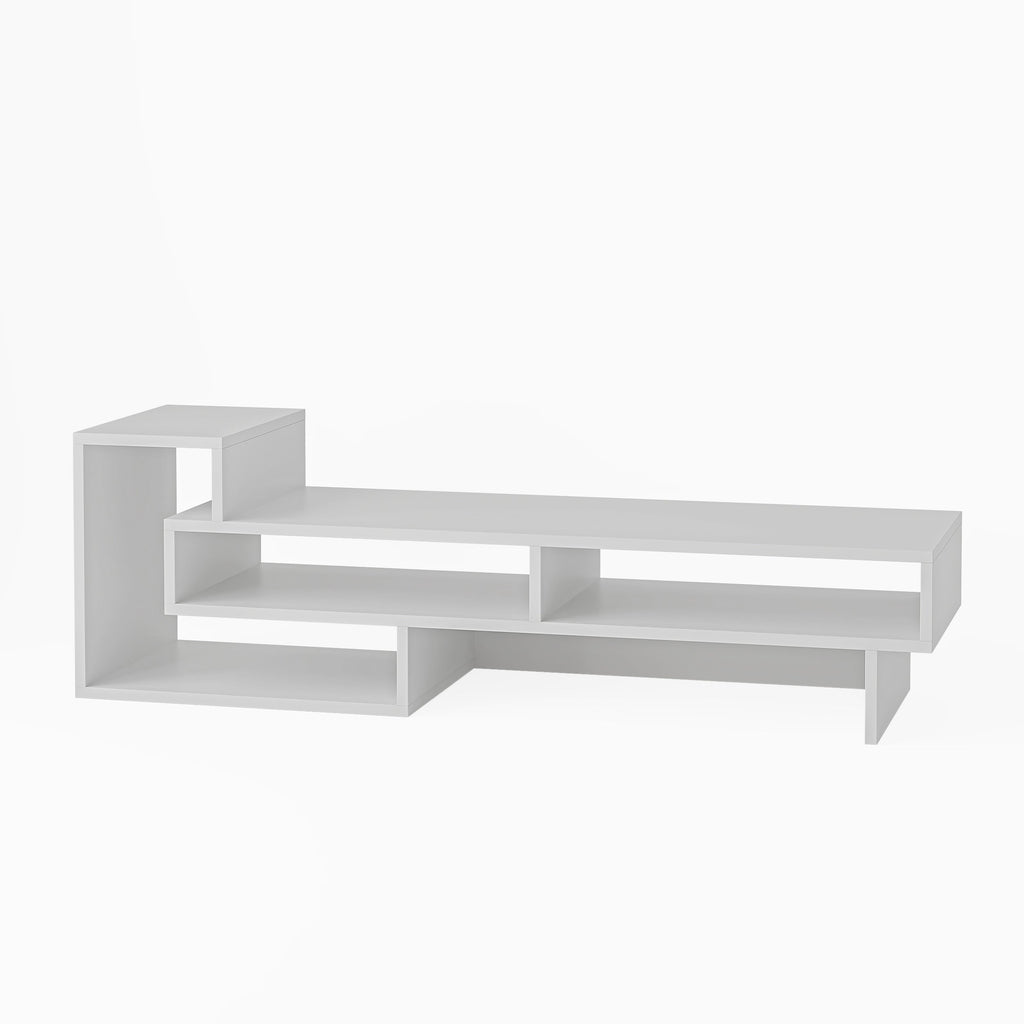 Decortieliving - Tetra Modern TV Stand Multimedia Centre TV Unit With Shelves 136.5cm