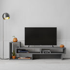 Decortieliving - Tetra Modern TV Stand Multimedia Centre TV Unit With Shelves 136.5cm