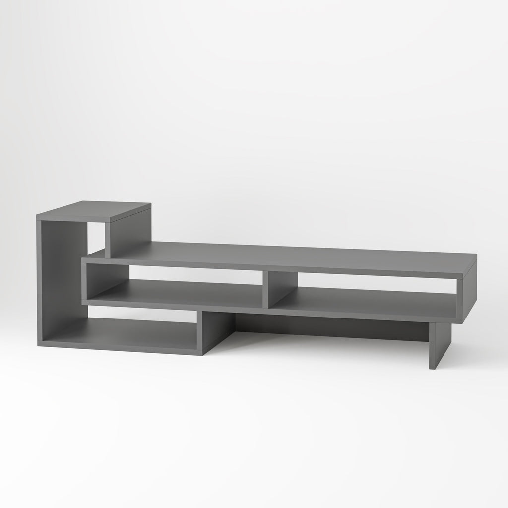 Decortieliving - Tetra Modern TV Stand Multimedia Centre TV Unit With Shelves 136.5cm