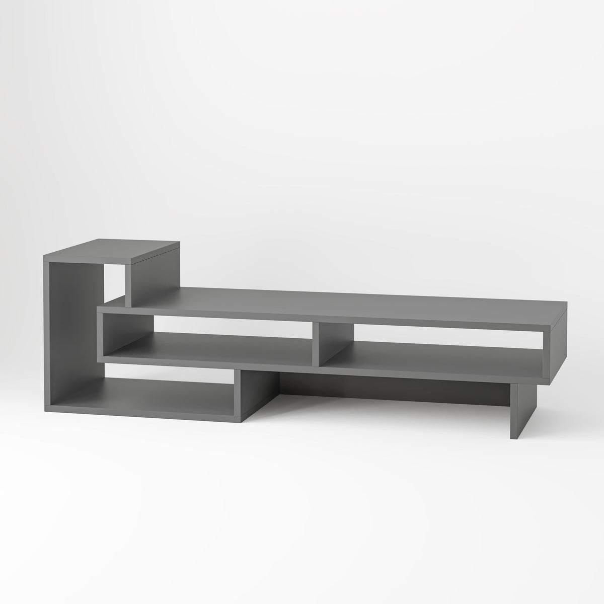 Decortieliving - Tetra Modern TV Stand Multimedia Centre TV Unit With Shelves 136.5cm