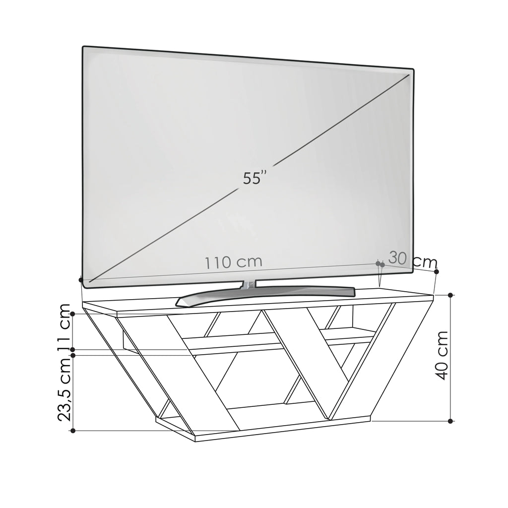 Decortieliving - Pipralla Modern TV Stand 110 cm