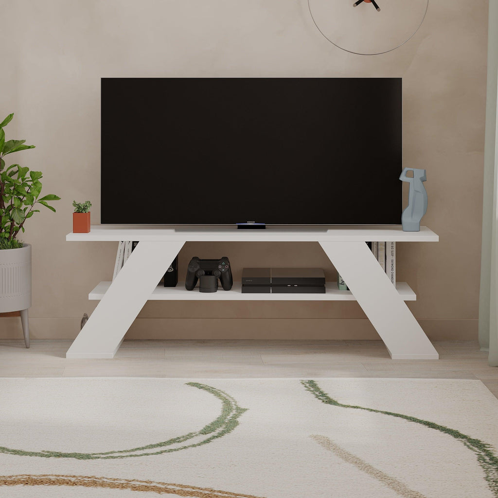 Decortieliving - Farfalla Modern TV Stand Multimedia Centre TV Unit With Shelves 120cm