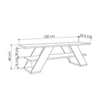 Decortieliving - Farfalla Modern TV Stand Multimedia Centre TV Unit With Shelves 120cm