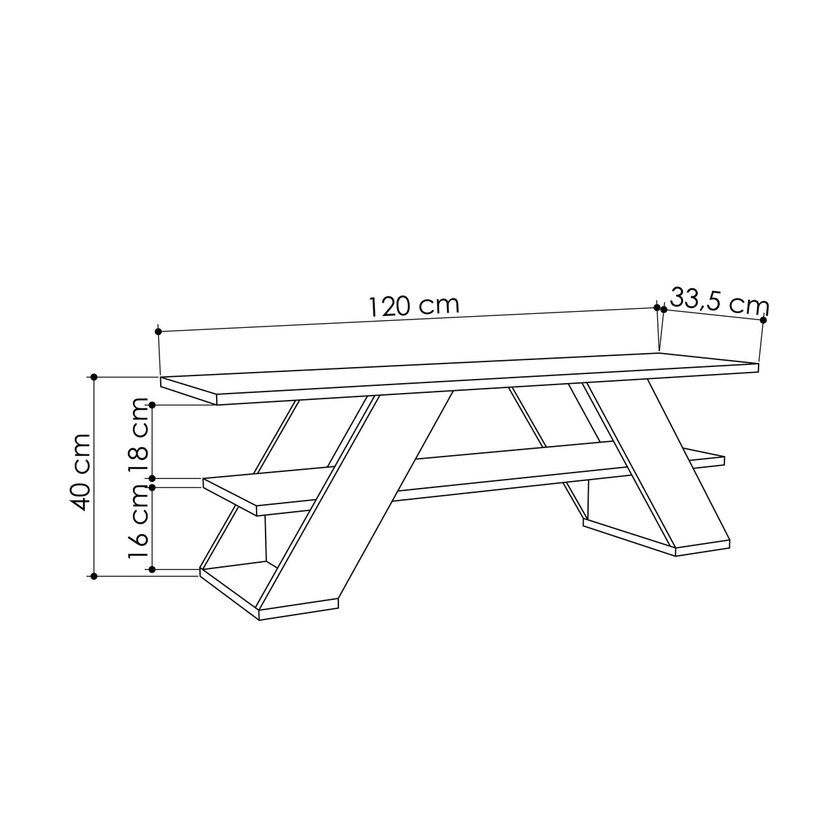 Decortieliving - Farfalla Modern TV Stand Multimedia Centre TV Unit With Shelves 120cm