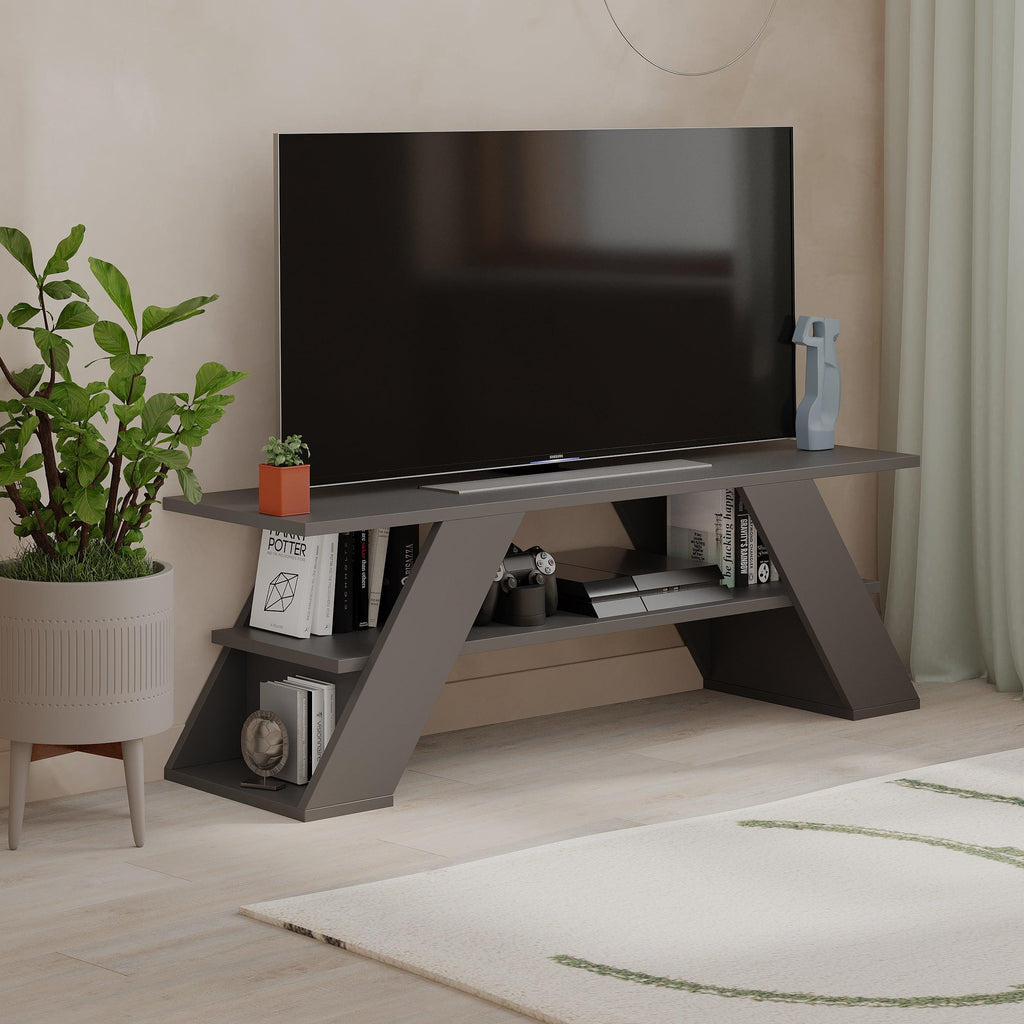 Decortieliving - Farfalla Modern TV Stand Multimedia Centre TV Unit With Shelves 120cm