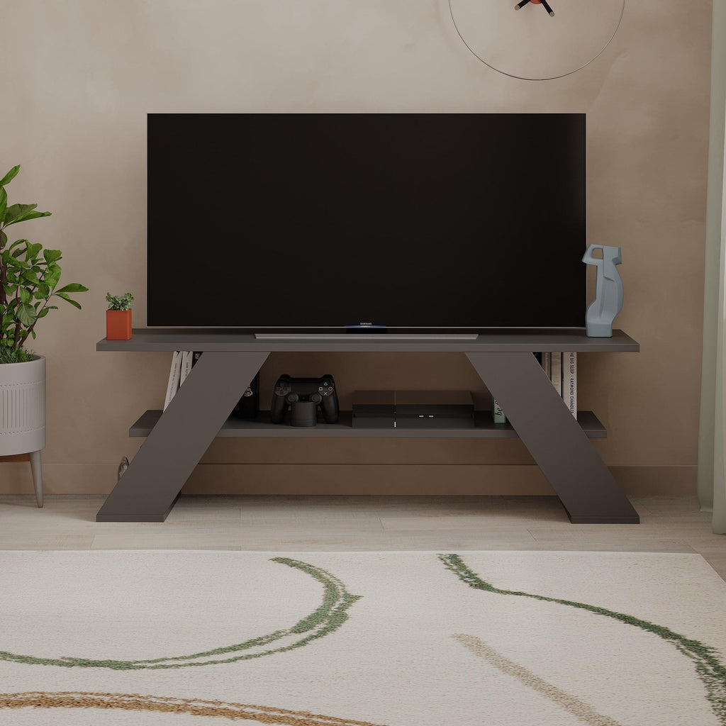 Decortieliving - Farfalla Modern TV Stand Multimedia Centre TV Unit With Shelves 120cm