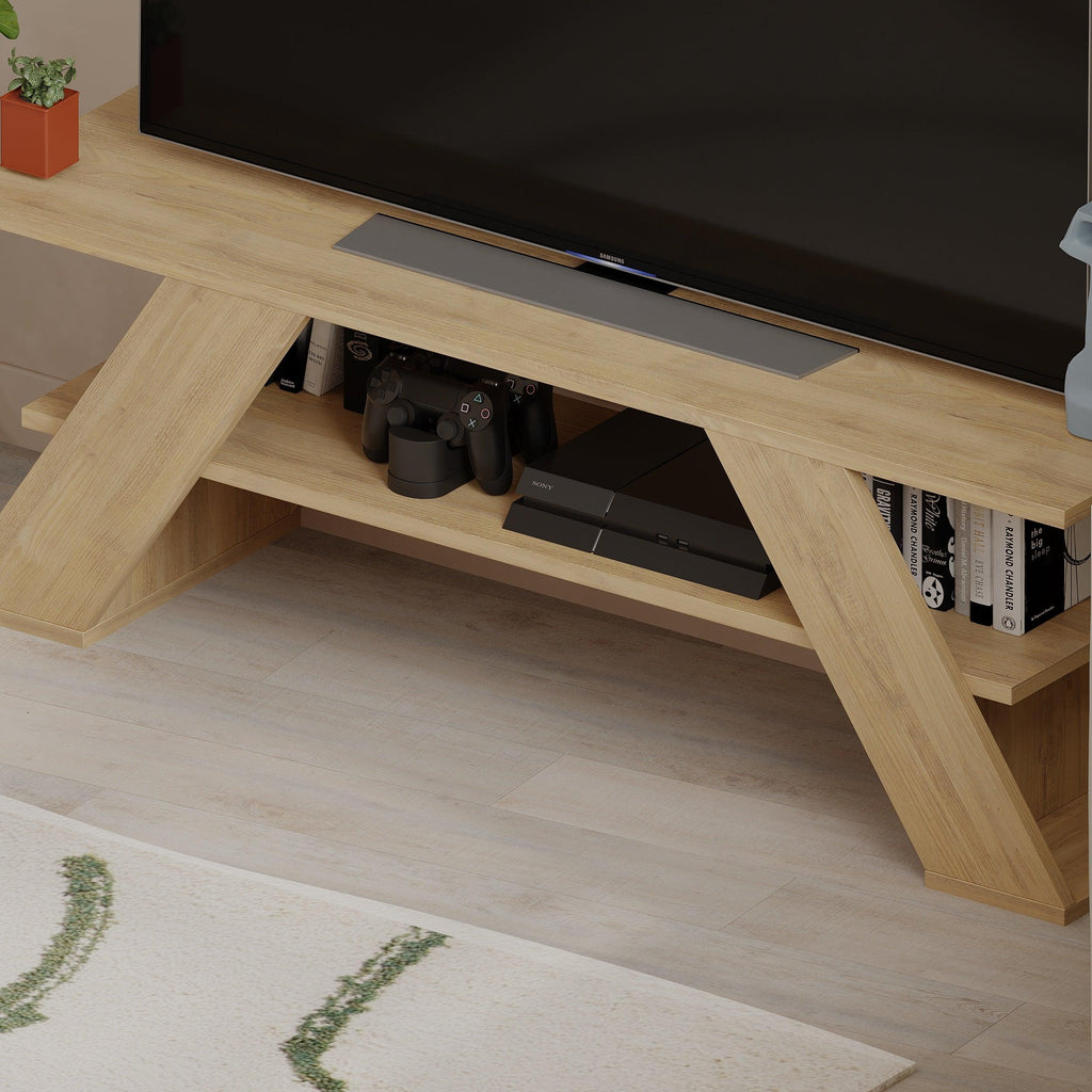 Decortieliving - Farfalla Modern TV Stand Multimedia Centre TV Unit With Shelves 120cm