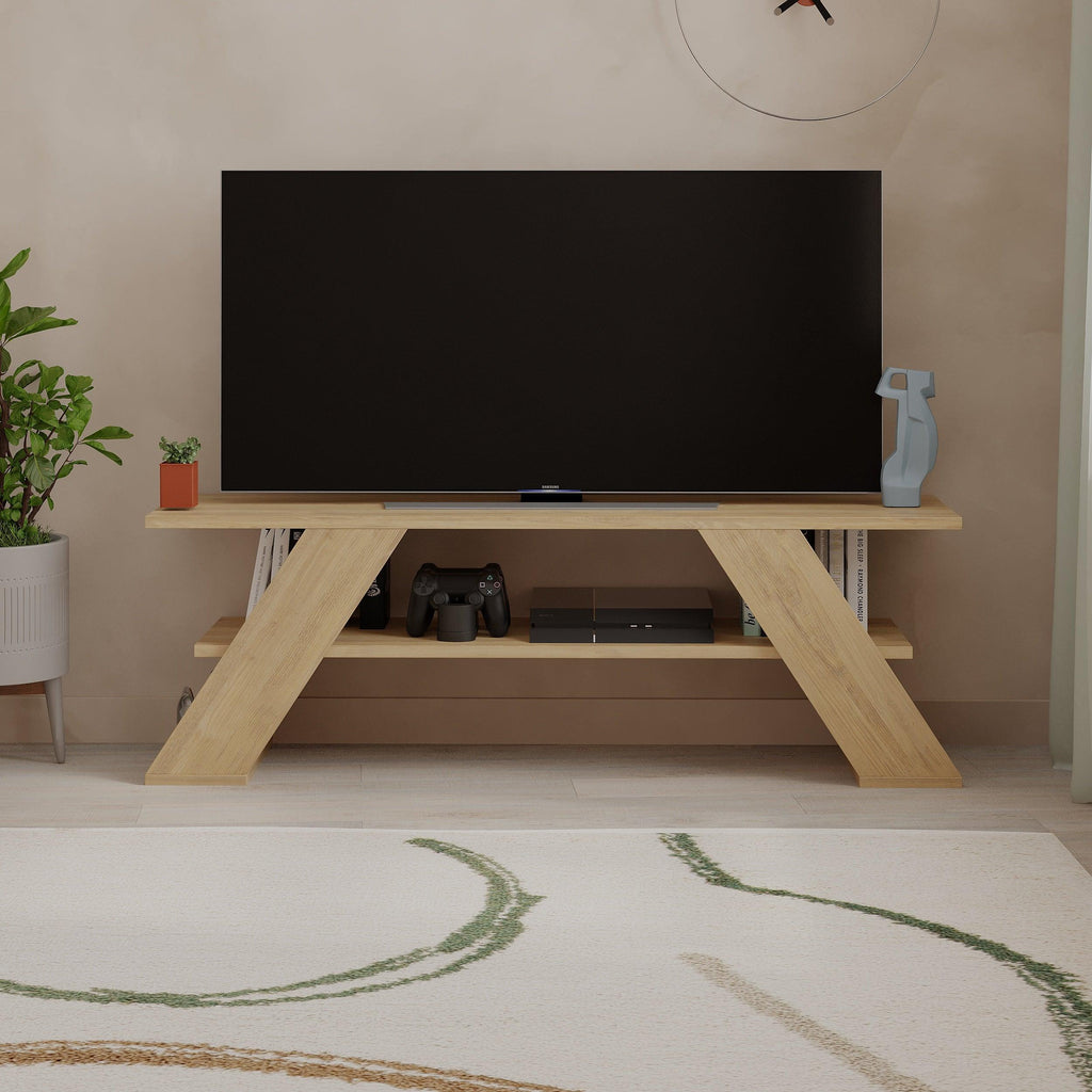 Decortieliving - Farfalla Modern TV Stand Multimedia Centre TV Unit With Shelves 120cm