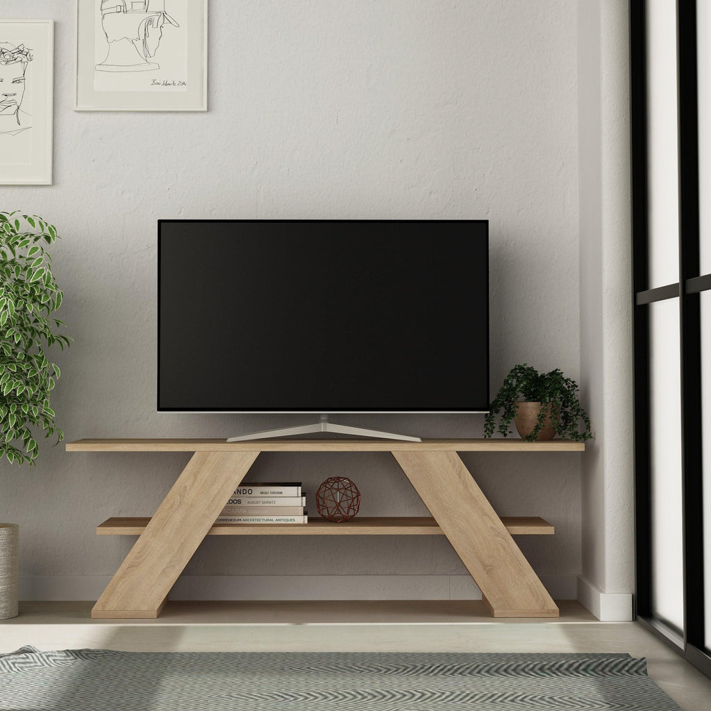 Decortieliving - Farfalla Modern TV Stand Multimedia Centre TV Unit With Shelves 120cm