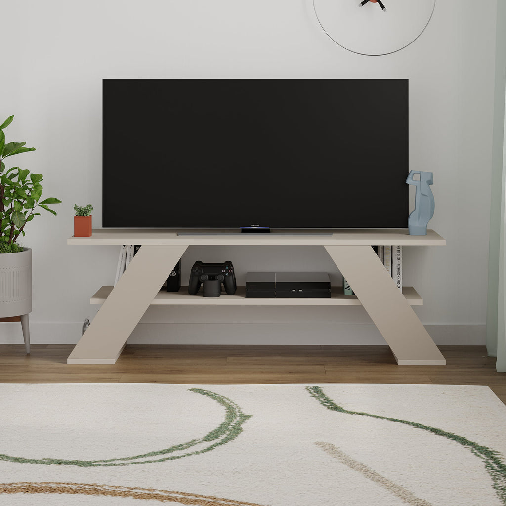 Decortieliving - Farfalla Modern TV Stand Multimedia Centre TV Unit With Shelves 120cm