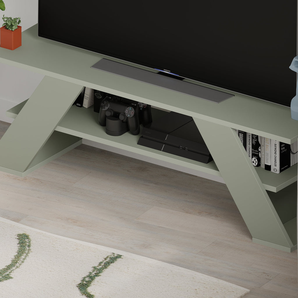 Decortieliving - Farfalla Modern TV Stand Multimedia Centre TV Unit With Shelves 120cm