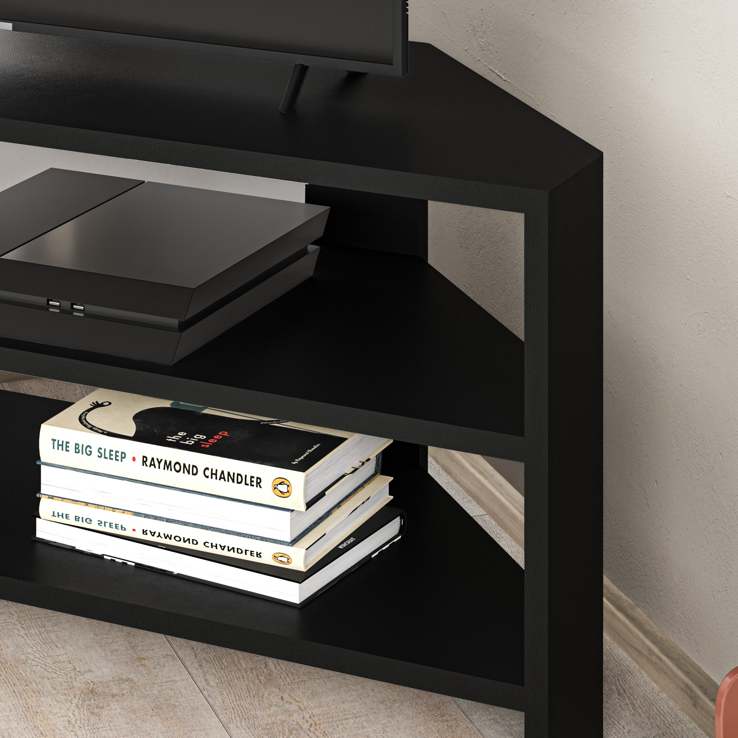 Decortieliving - Thales Corner Modern TV Stand Multimedia Centre Corner 110cm