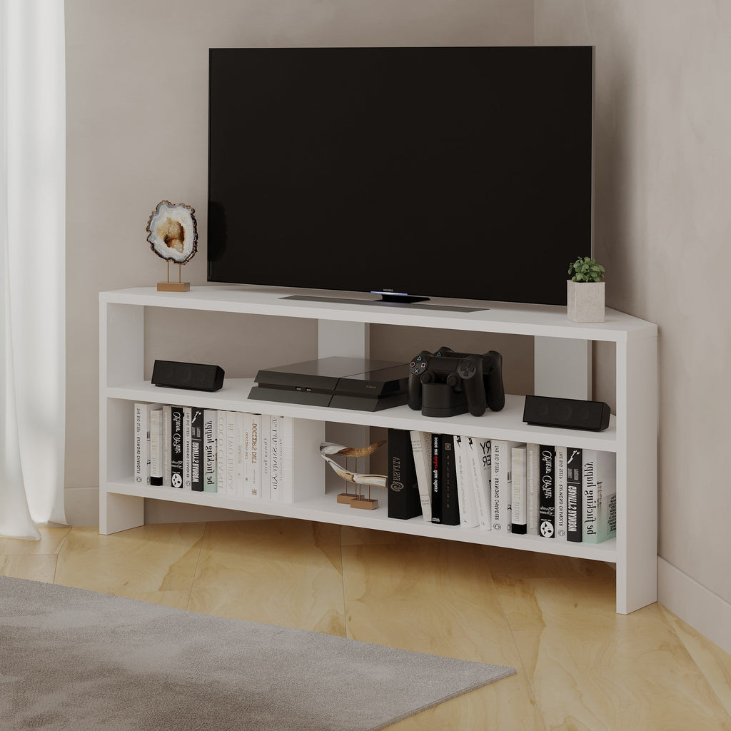 Decortieliving - Thales Corner Modern TV Stand Multimedia Centre Corner 110cm
