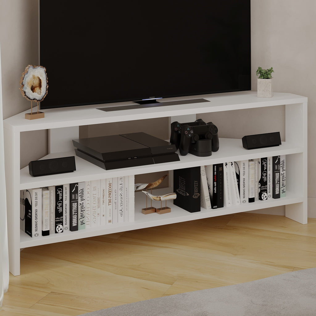 Decortieliving - Thales Corner Modern TV Stand Multimedia Centre Corner 110cm