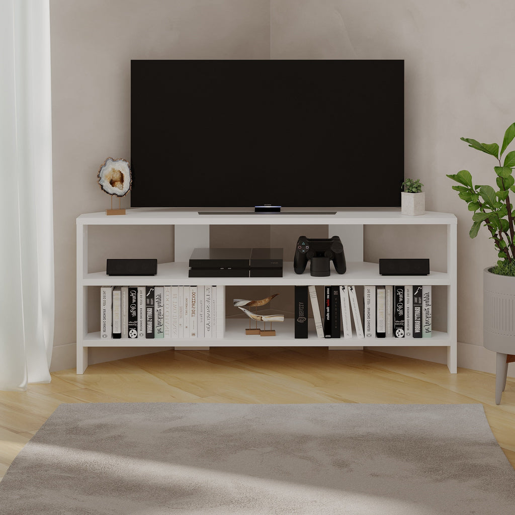 Decortieliving - Thales Corner Modern TV Stand Multimedia Centre Corner 110cm