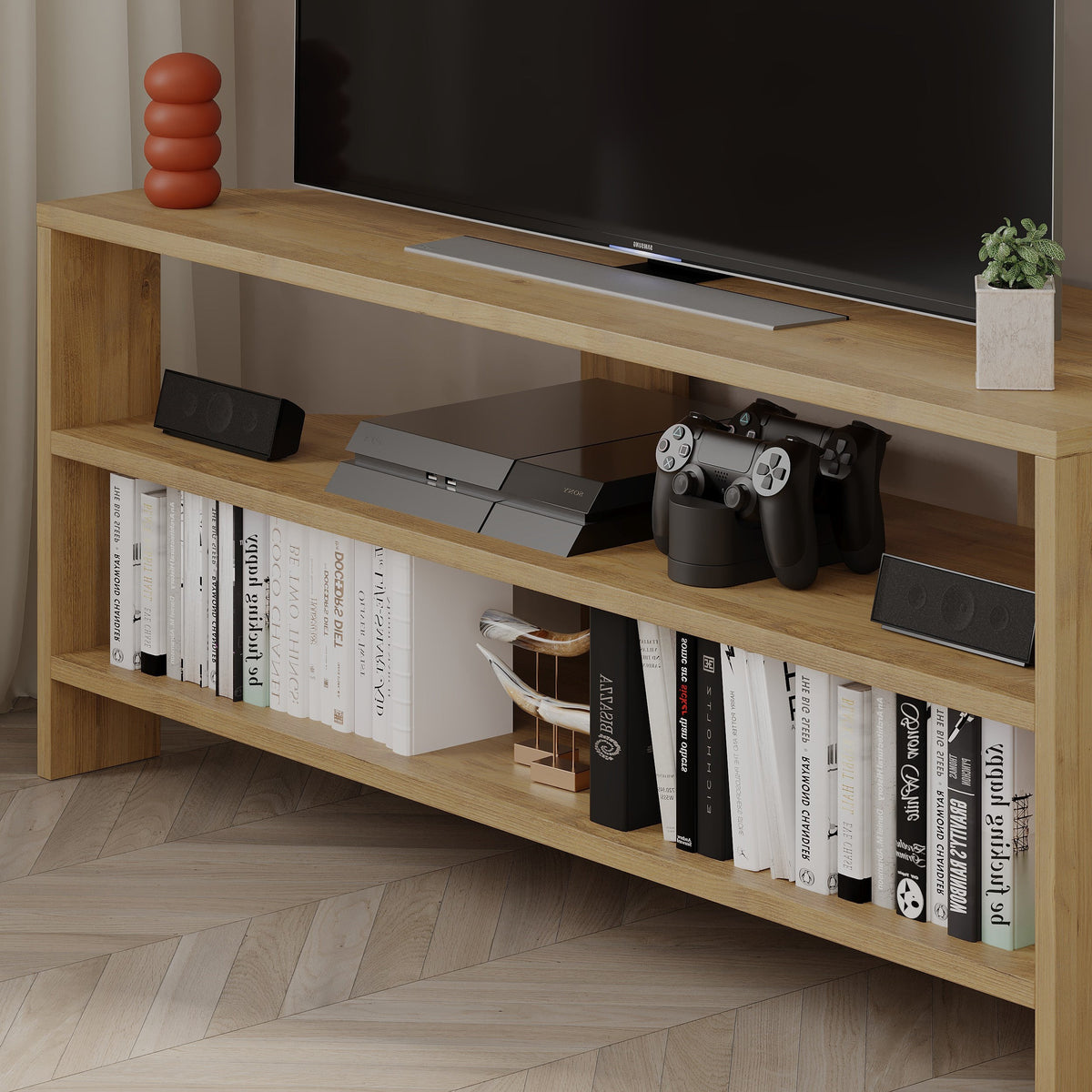 Decortieliving - Thales Corner Modern TV Stand Multimedia Centre Corner 110cm