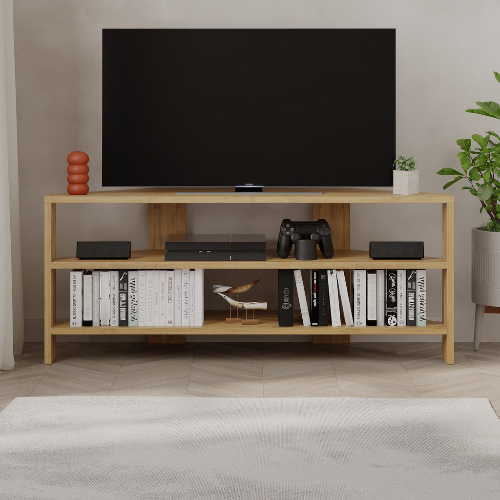 Decortieliving - Thales Corner Modern TV Stand Multimedia Centre Corner 110cm