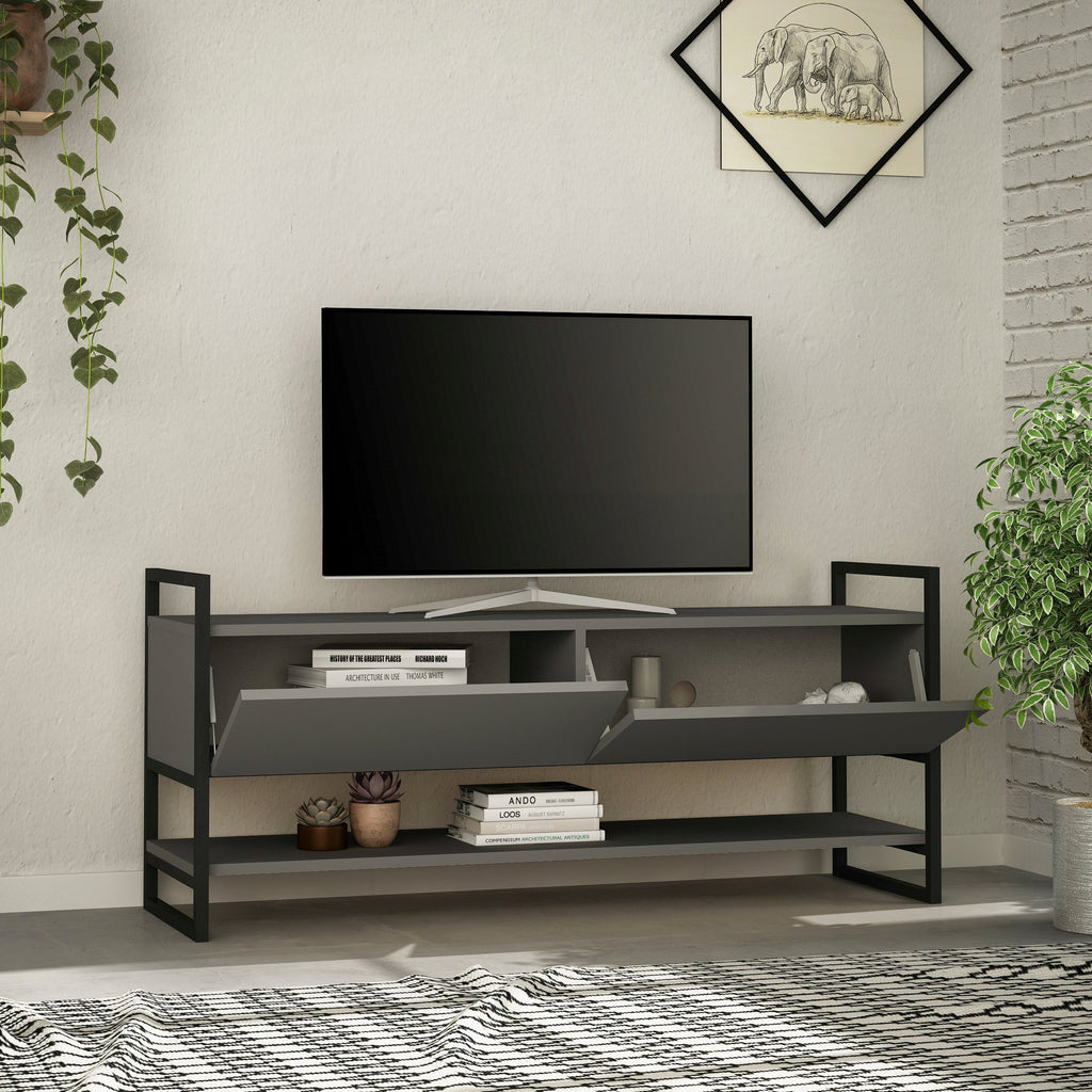 Decortieliving - Metola Modern TV Stand Multimedia Stand TV Unit With Storage Cabinet 130cm