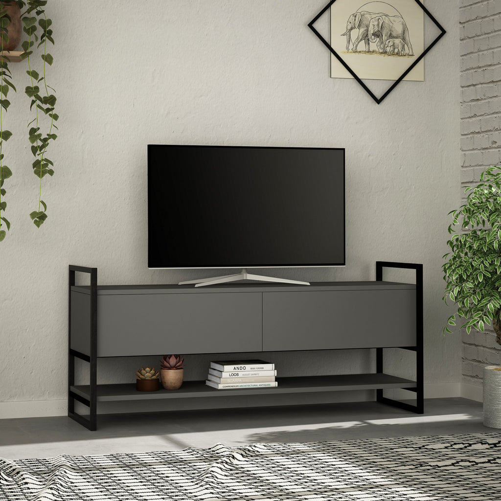 Decortieliving - Metola Modern TV Stand Multimedia Stand TV Unit With Storage Cabinet 130cm