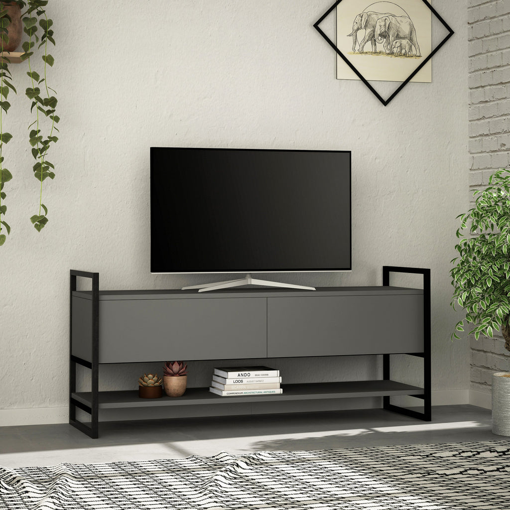 Decortieliving - Metola Modern TV Stand Multimedia Stand TV Unit With Storage Cabinet 130cm