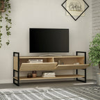 Decortieliving - Metola Modern TV Stand Multimedia Stand TV Unit With Storage Cabinet 130cm