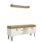 Decortieliving - Keday Modern TV Stand Multimedia Centre With Wall Shelf Unit 140cm
