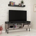 Decortieliving - Keday Modern TV Stand Multimedia Centre With Wall Shelf Unit 140cm
