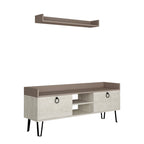 Decortieliving - Keday Modern TV Stand Multimedia Centre With Wall Shelf Unit 140cm