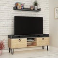 Decortieliving - Keday Modern TV Stand Multimedia Centre With Wall Shelf Unit 140cm