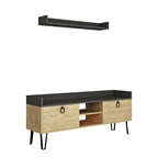 Decortieliving - Keday Modern TV Stand Multimedia Centre With Wall Shelf Unit 140cm