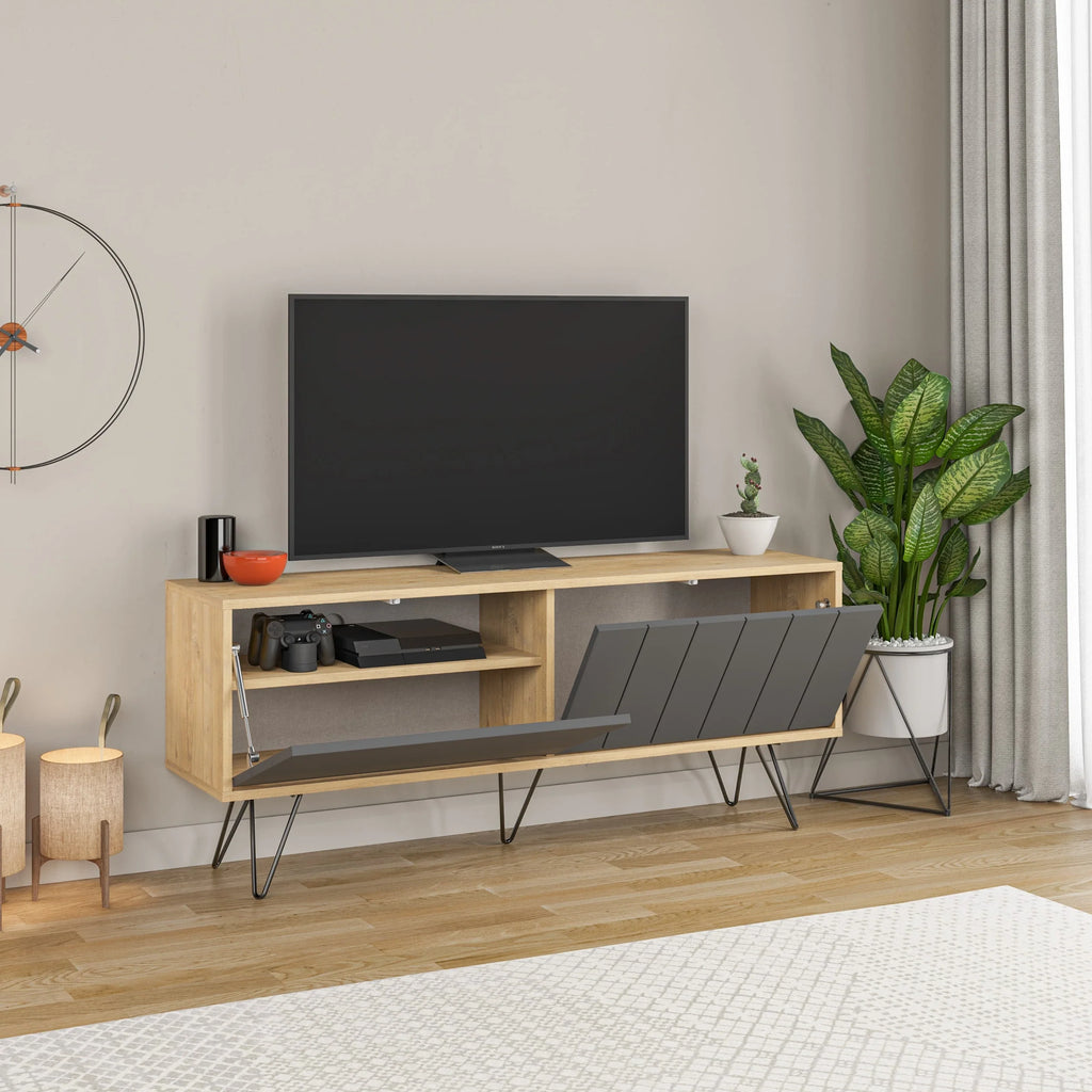 Decortieliving - Picadilly Modern TV Stand Multimedia Centre With Storage Cabinet 139cm