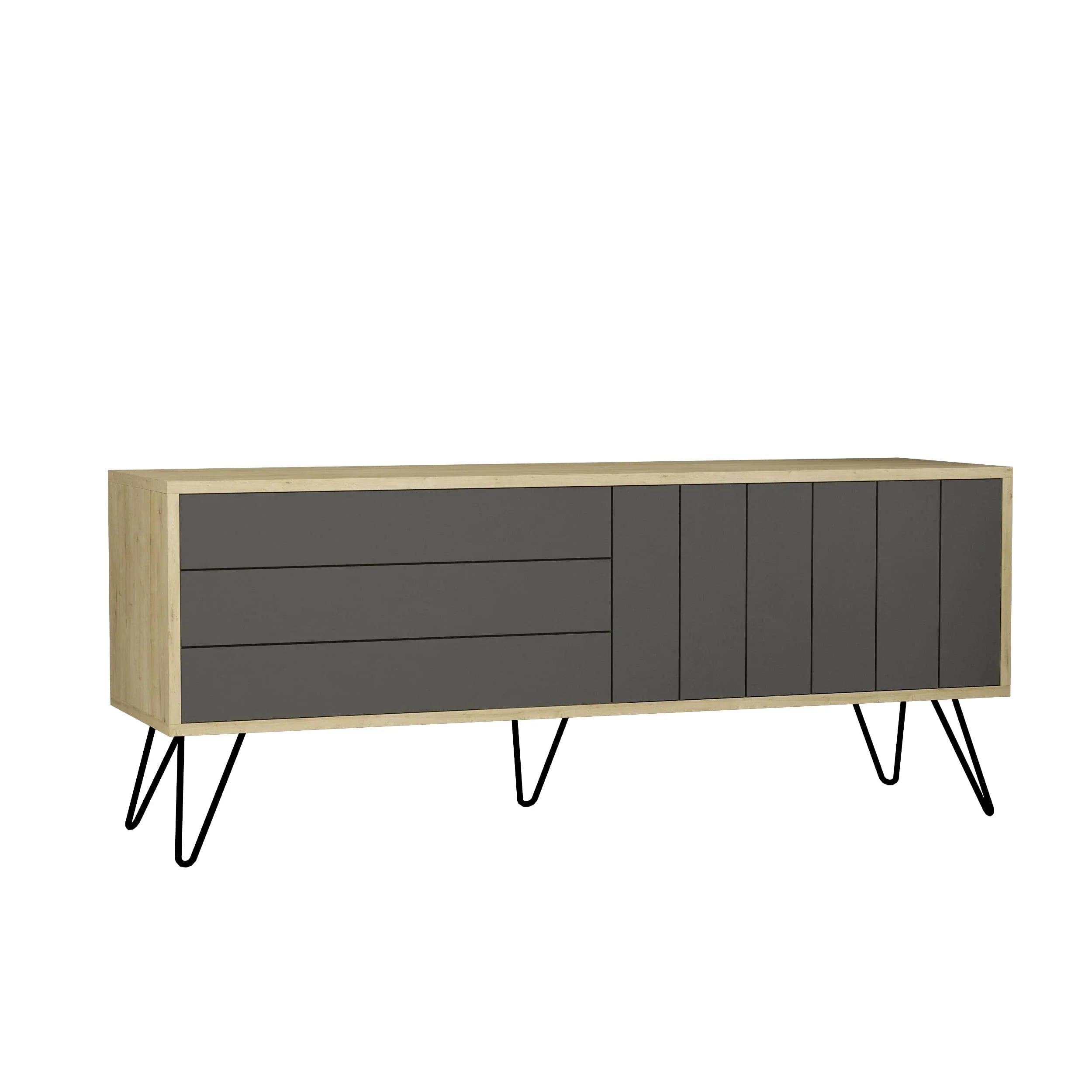 Decortieliving - Picadilly Modern TV Stand Multimedia Centre With Storage Cabinet 139cm