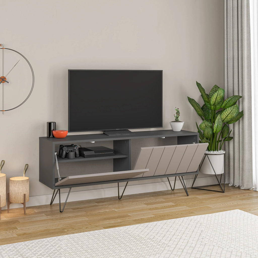 Decortieliving - Picadilly Modern TV Stand Multimedia Centre With Storage Cabinet 139cm