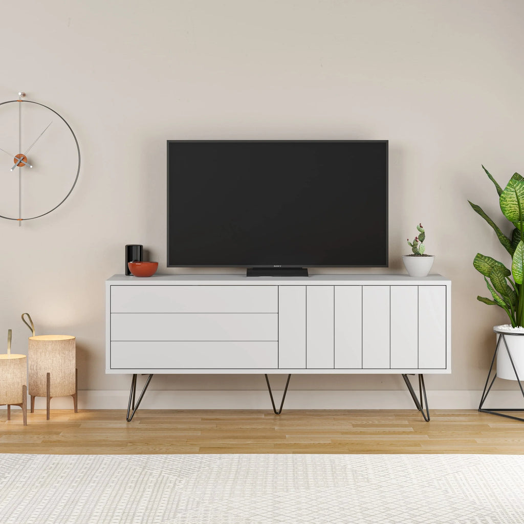 Decortieliving - Picadilly Modern TV Stand Multimedia Centre With Storage Cabinet 139cm