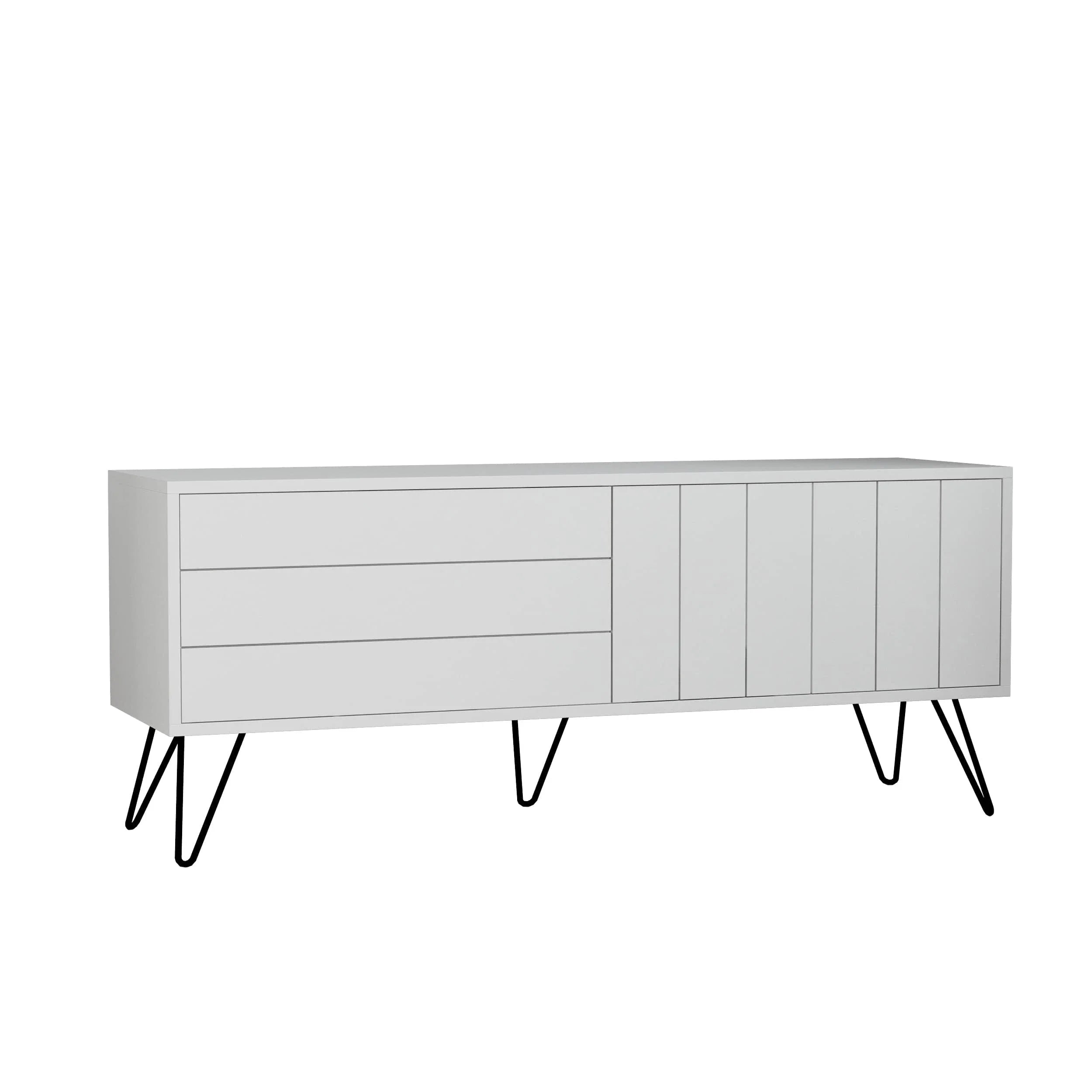 Decortieliving - Picadilly Modern TV Stand Multimedia Centre With Storage Cabinet 139cm