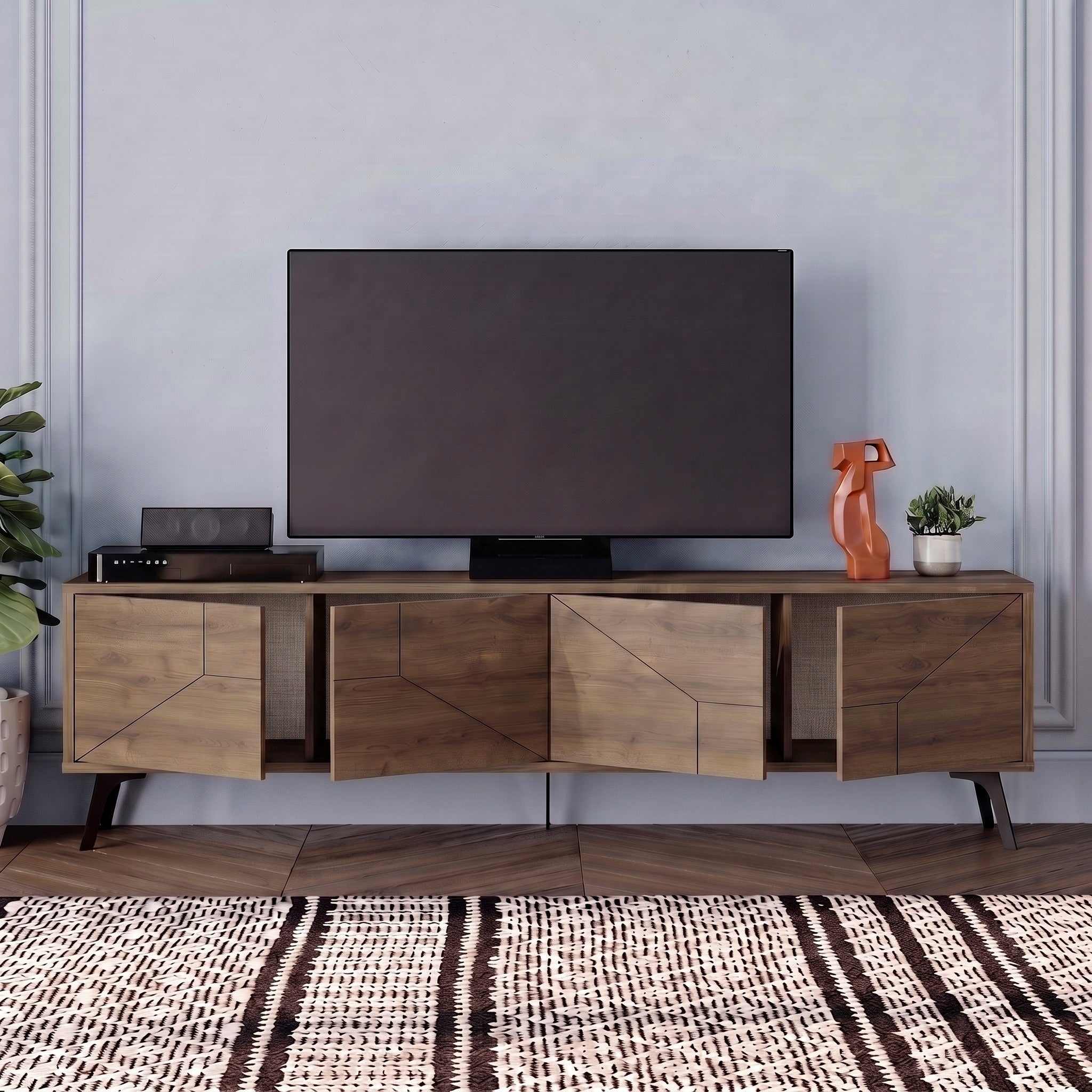 Decortieliving - Dune Modern TV Stand With Storage Cabinet 180cm
