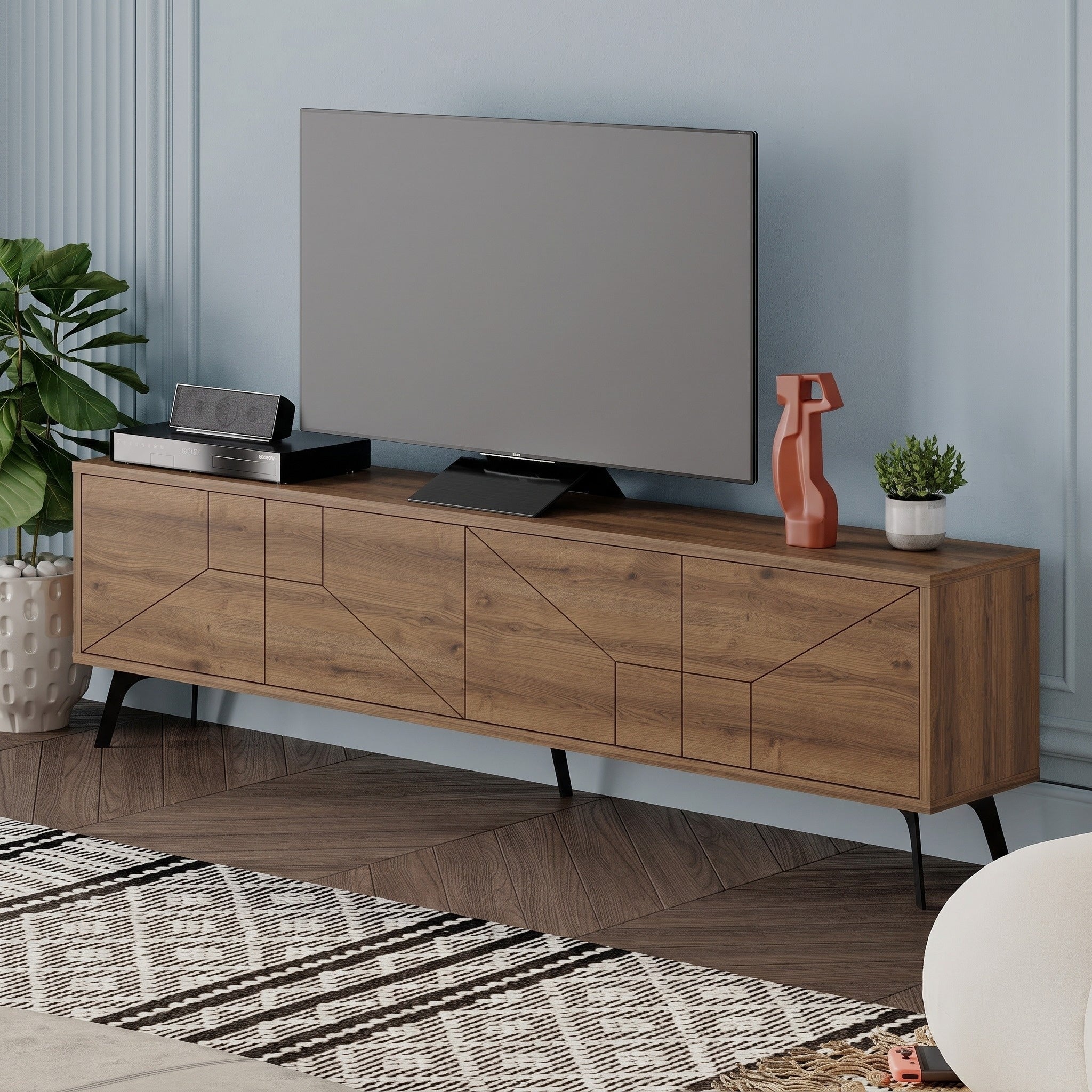 Decortieliving - Dune Modern TV Stand With Storage Cabinet 180cm