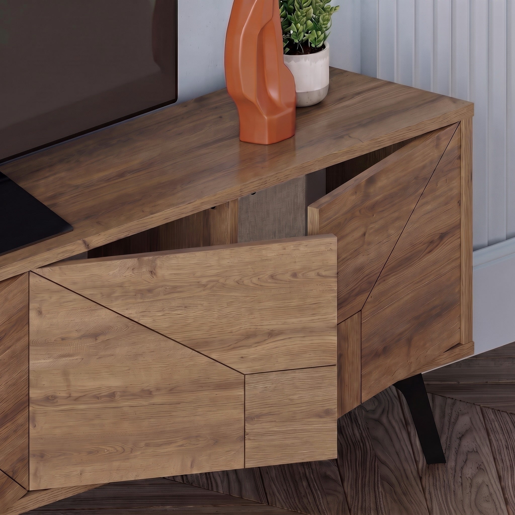 Decortieliving - Dune Modern TV Stand With Storage Cabinet 180cm