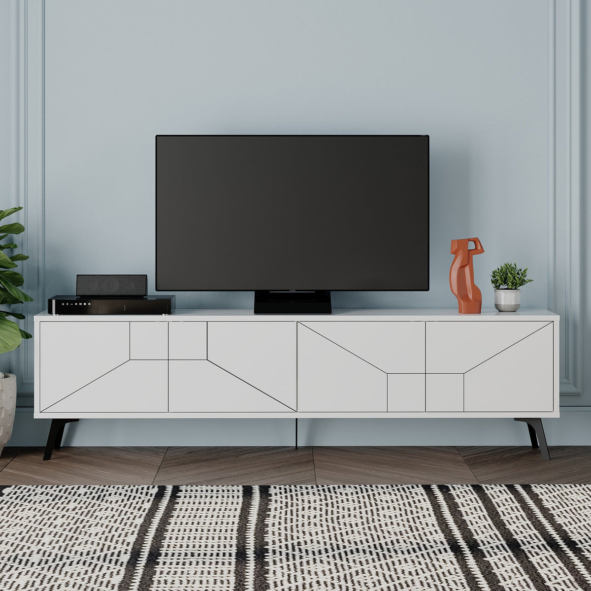 Decortieliving - Dune Modern TV Stand With Storage Cabinet 180cm