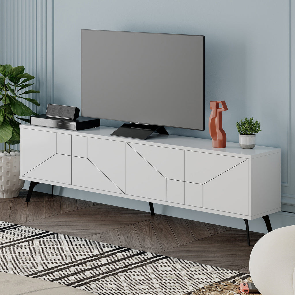 Decortieliving - Dune Modern TV Stand With Storage Cabinet 180cm