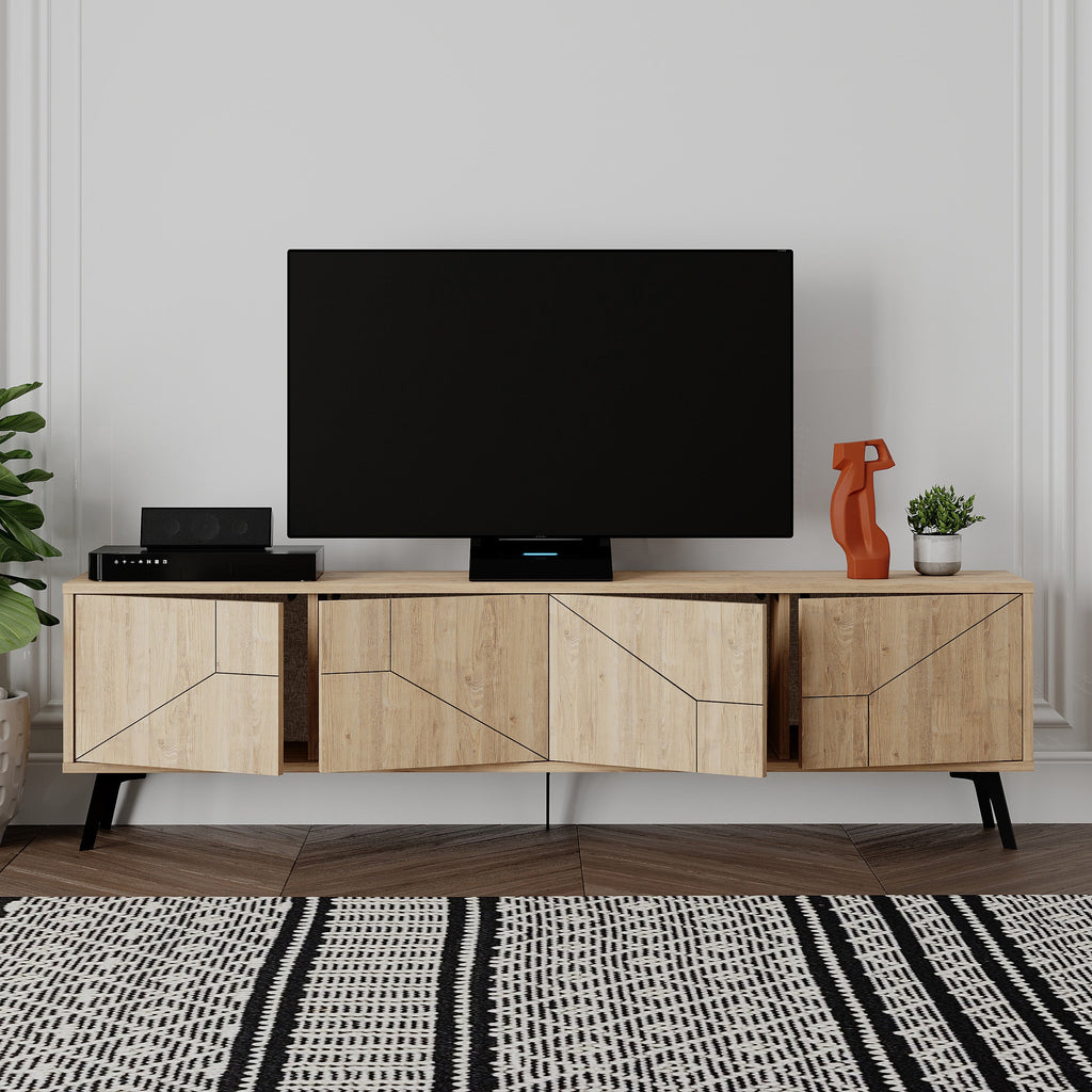 Decortieliving - Dune Modern TV Stand With Storage Cabinet 180cm
