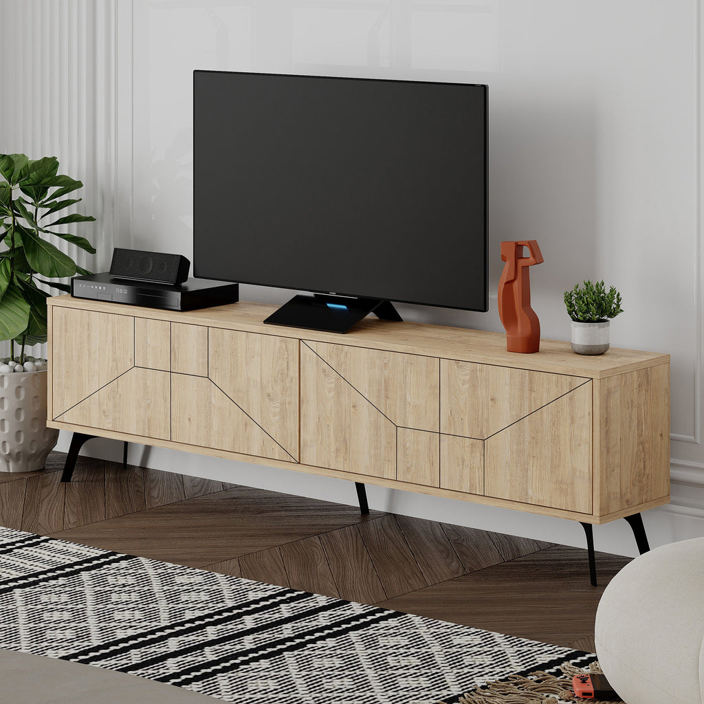 Decortieliving - Dune Modern TV Stand With Storage Cabinet 180cm