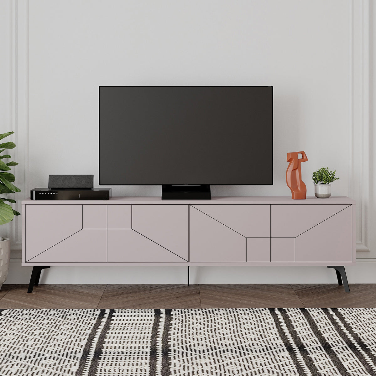 Decortieliving - Dune Modern TV Stand With Storage Cabinet 180cm