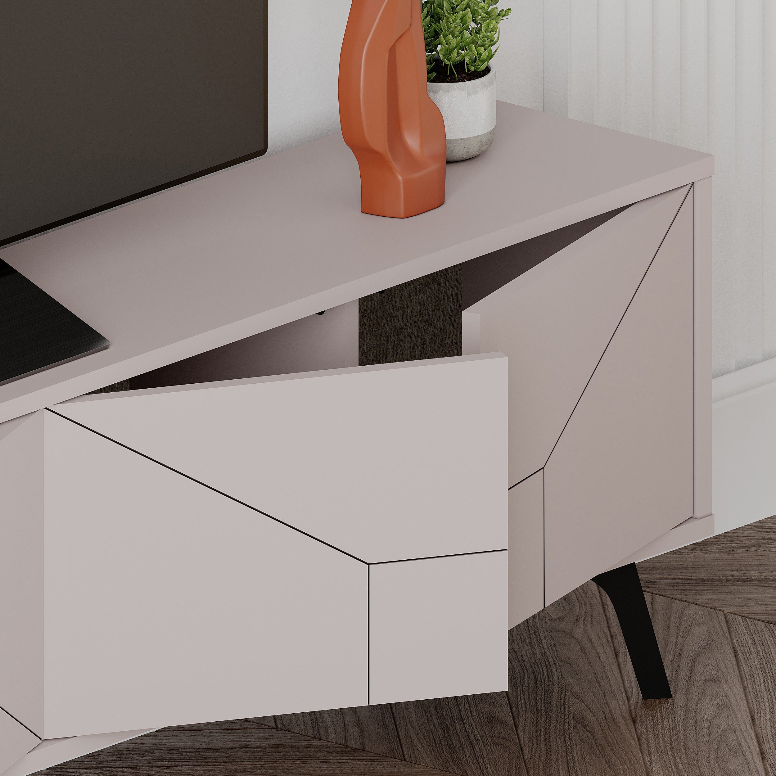 Decortieliving - Dune Modern TV Stand With Storage Cabinet 180cm