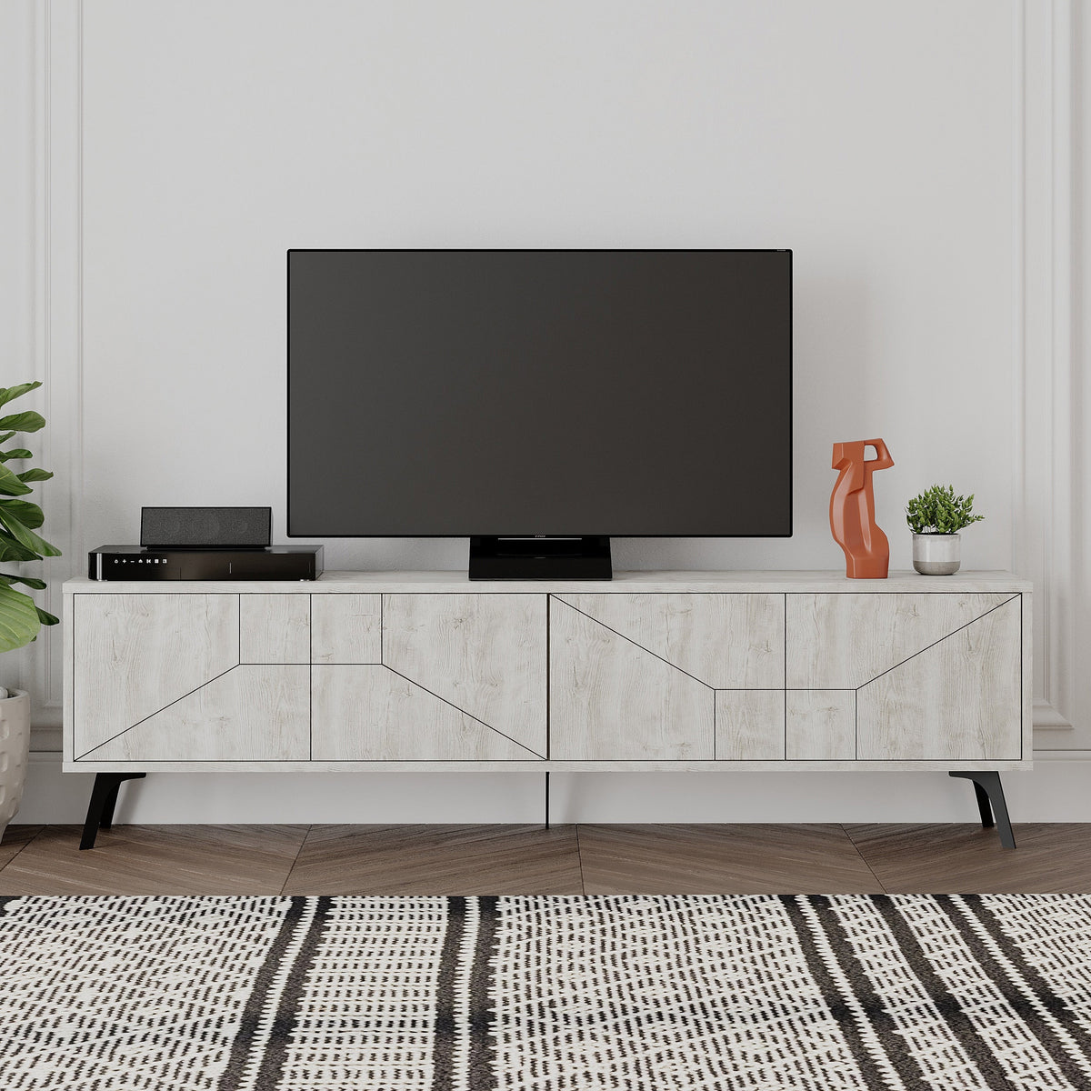 Decortieliving - Dune Modern TV Stand With Storage Cabinet 180cm
