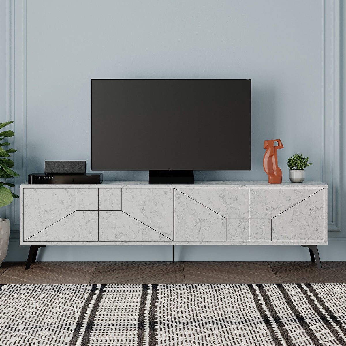 Decortieliving - Dune Modern TV Stand With Storage Cabinet 180cm