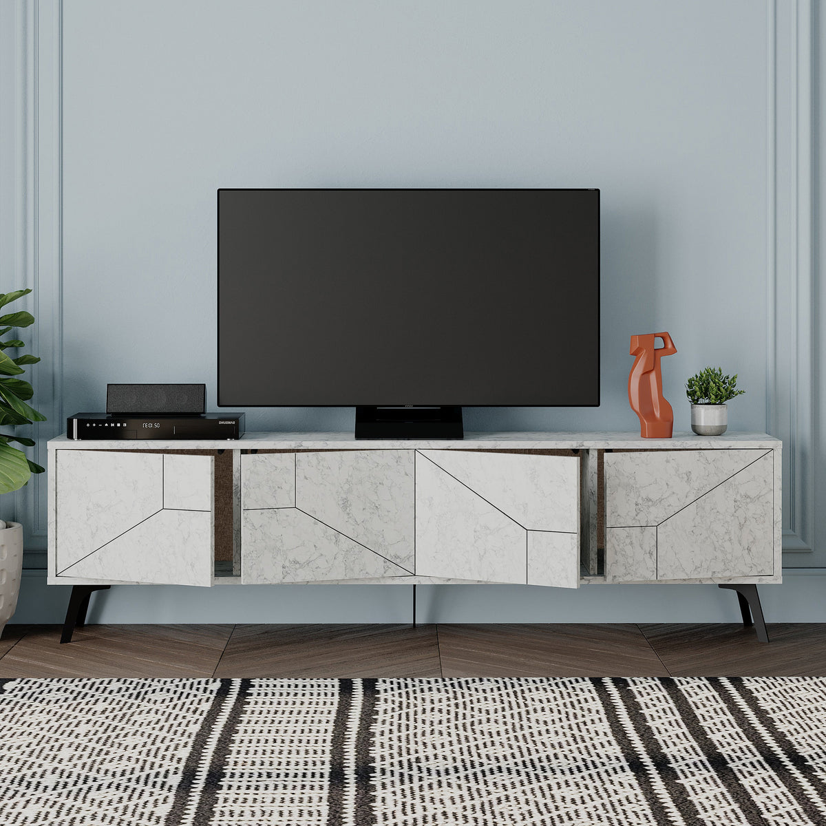Decortieliving - Dune Modern TV Stand With Storage Cabinet 180cm